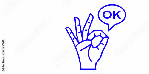 Hand displaying the ok sign with a speech bubble above it