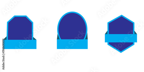 Geometric Emblems: A set of three clean, modern geometric emblems with a sleek, minimalist design, ready for logo incorporation and design elements.