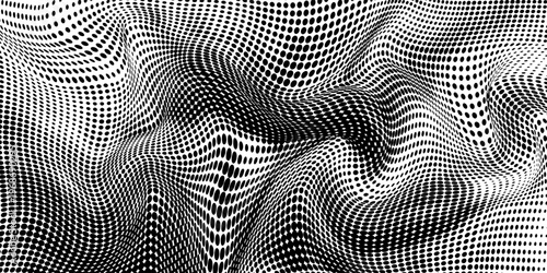 Dotted halftone texture background. Black and white pop art gradient overlay. Fading grunge gritty noise wallpaper. Weathered pixelated comic backdrop. Vector bitmap subtle vanishing surface