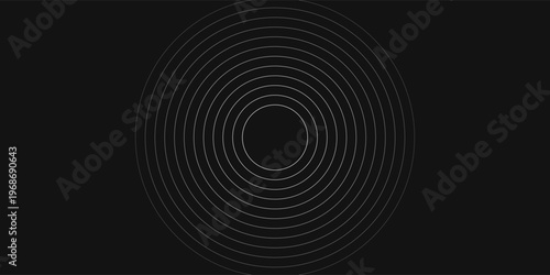 Create a bold look with a centric circle background featuring vector graphics of sound waves.