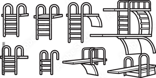 Line drawings of various chairs and seating furniture designs Vector