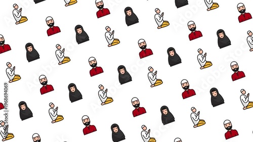 Muslim seamless pattern looping animation
