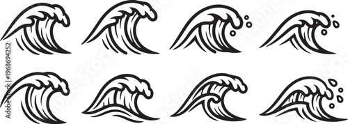 Line art zebras grazing with varying mane styles Vector