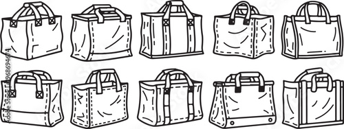 Hand-drawn sketches of various everyday objects and abstract forms Vector