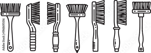 Various types of screws and bolts with different head and thread designs Vector