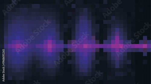 Audio Wave Mosaic Purple Vector Background