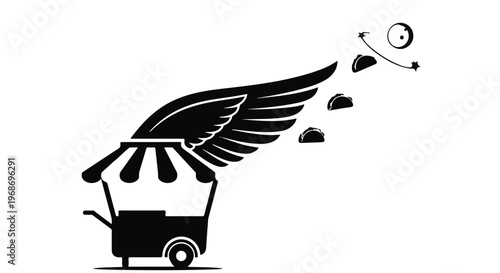 Vector illustration of a flying eagle bird