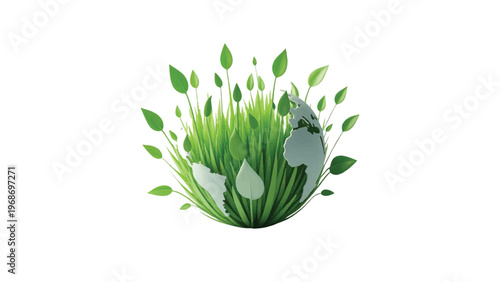 Eco friendly leafy green logo, sustainable environment symbol, nature icon, vector illustration