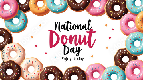 Donut Day, National Donut Day, Glazed Donuts, Chocolate Donuts, Colorful Donuts