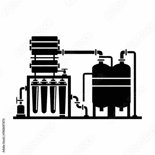 Industrial Water Filtration System Icon.