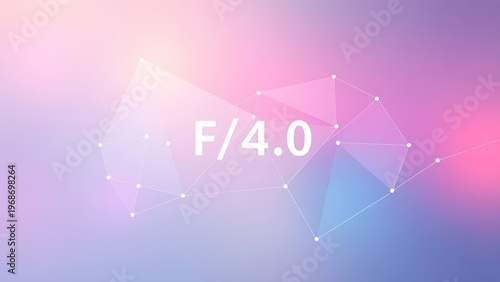oganesson. Abstract geometric shapes in gradient colors, representing digital network and connectivity. product launch decks, UI/UX mockups, designed for product launches and innovation pitches.