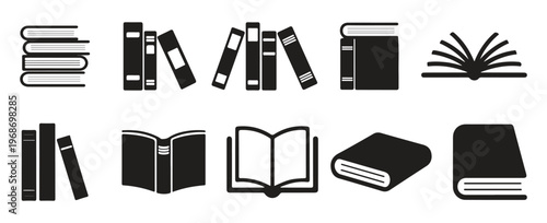  Book icons set for library and education concept. vector illustration eps 10