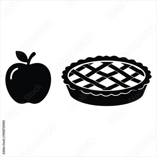 apple pie on white background
