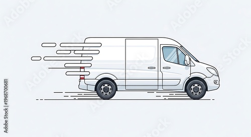A van is shown speeding down the road