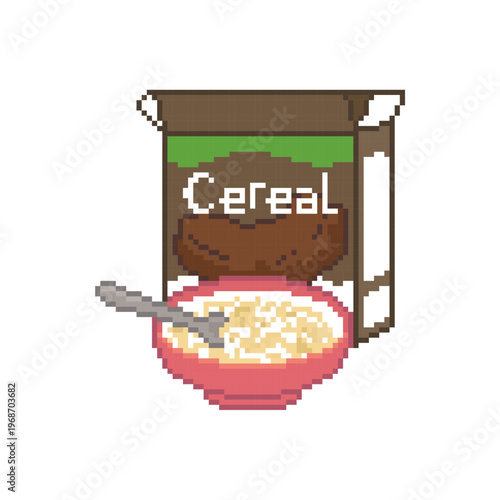 breakfast from cereal box pixel art