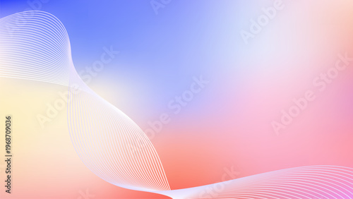 Soft pastel abstract gradient background with smooth flowing wave and light modern color transition