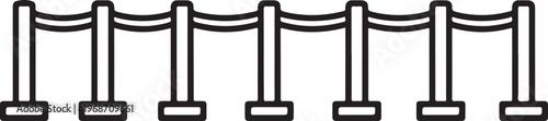 Minimalist line art of seven standing lamps in a row Vector