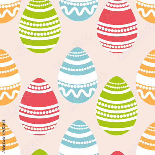 Seamless pattern easter nowruz with colorful eggs