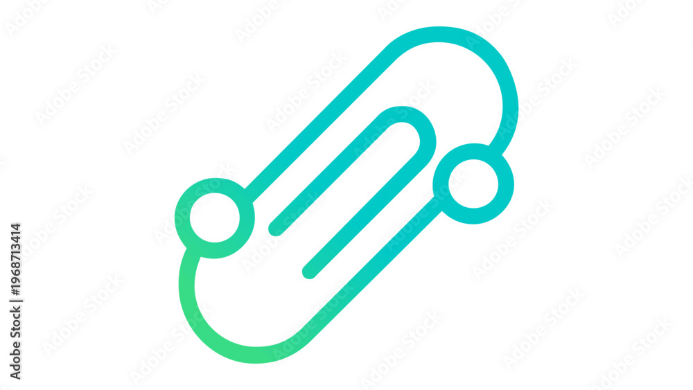 Fototapeta premium Minimalist green gradient skateboard vector icon illustration. Clean flat line art design of a skate board for sports, urban lifestyle, and outdoor activity graphics, scalable AI-generated.