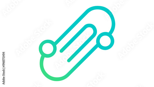 Minimalist green gradient skateboard vector icon illustration. Clean flat line art design of a skate board for sports, urban lifestyle, and outdoor activity graphics, scalable AI-generated.