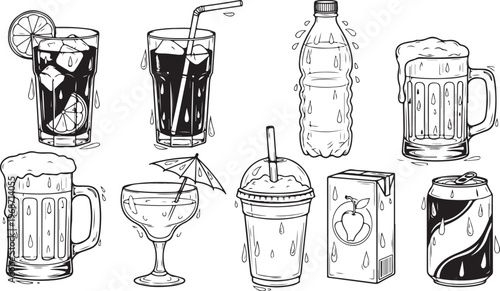 Vintage glassware collection including vases and decanters Vector