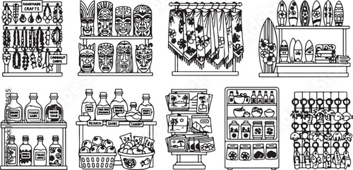 Architectural sketches and plans showcasing intricate design details Vector