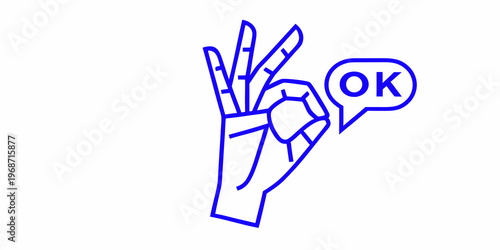 A hand displaying the ok sign with a speech bubble