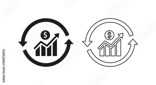 Investment Growth & Wealth Building Strategies Vector