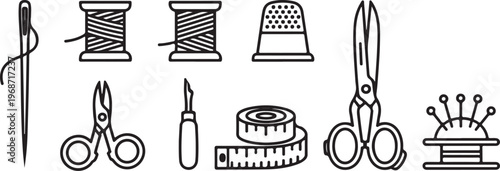 A collection of simple line drawings representing various animals and objects Vector