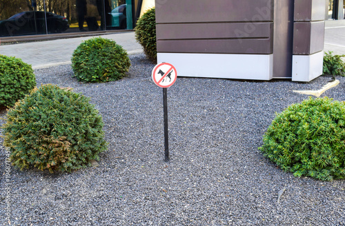  No Dogs Allowed Sign in Urban Area