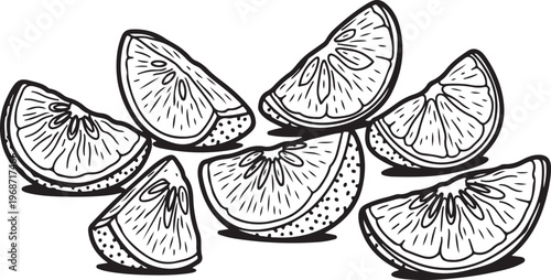 Close-up sketch of a cluster of dark blueberries on a vine Vector