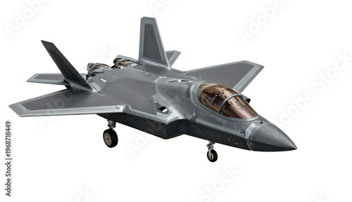 Fotografía Stealth Fighter Jet Render on Black Background