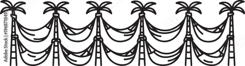 Silhouettes of flowers with long stems against a white background Vector