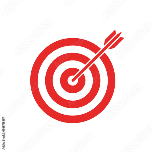 Target icon arrow center bullseye goal focus accuracy success achievement strategy direction vector illustration design