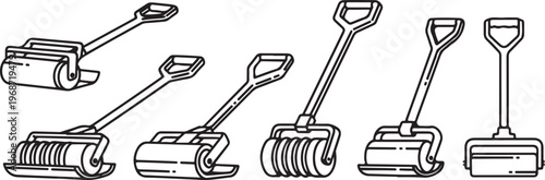 Illustration of various types of scissors and shears for different uses Vector