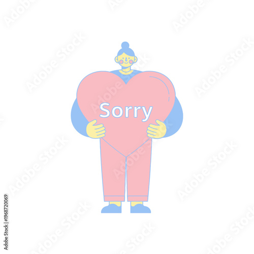 Person holding a large heart with the word "Sorry" - Apology, Regret, Emotion