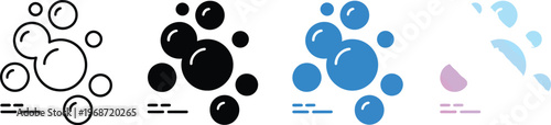 Soap bubbles icon foam bubble sparkling water fizzy soda drops oxygen sphere clean wash suds vector illustration design