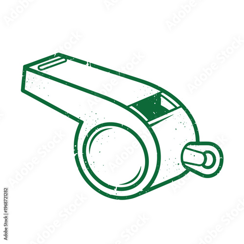 Green line of a referee whistle line simple symbol