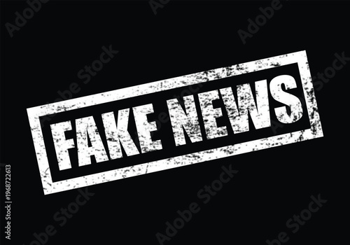 Fake news stamp with red grunge texture