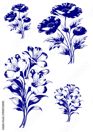 абстрактный цветочный векторный паттерн стилизованные цветы ботанический декоративный бесшовный элемент дизайна