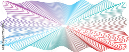 Colorful gradient wave pattern radiating from center in purple blue green red hues  abstract design element