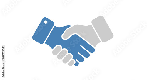 Business Handshake Partnership Flat Vector Illustration, Agreement Deal, Collaboration, Trust, Corporate Cooperation, Contract Concept Icon for UI UX Design