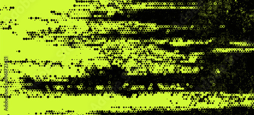 Punk grange background with acid green motion light effect. 90s rave aesthetics. Vector overlay surface.