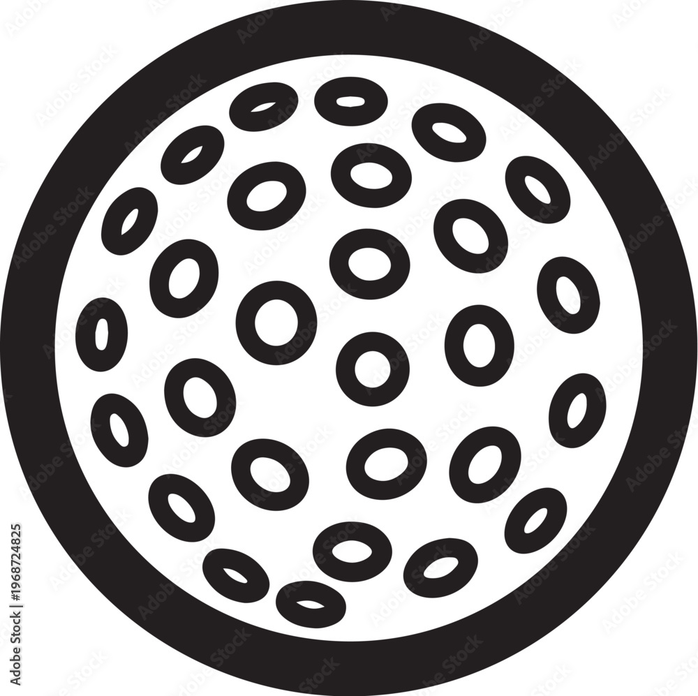 Obraz premium Black circle pattern, dotted design, vector graphic, geometric shapes