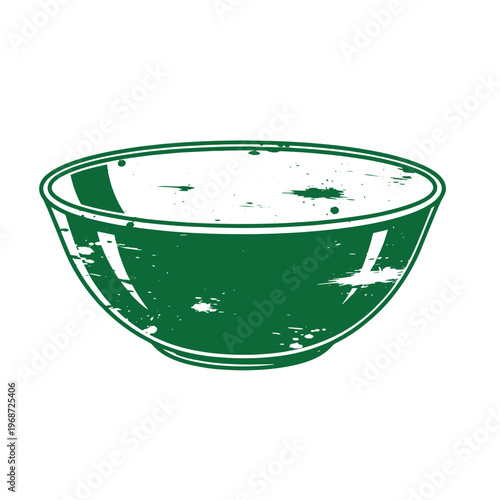 Green bowl with white distressed details distressed white details bowl shape kitchenware tableware