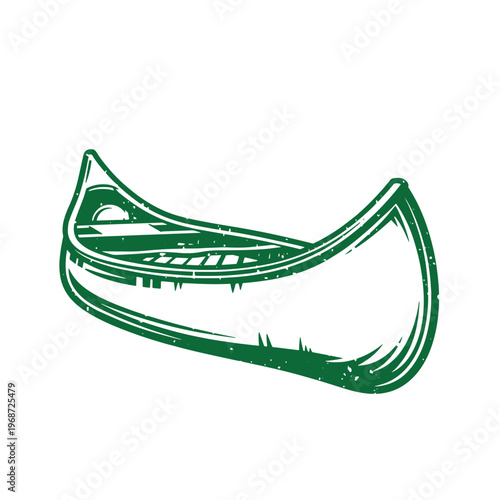 Green canoe boat white background single scull 1