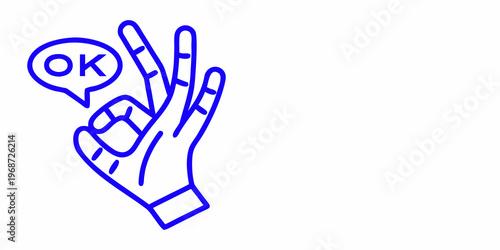 Hand gesture displaying the ok sign with a speech bubble