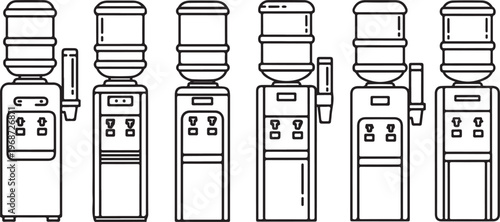 A collection of six identical rechargeable batteries with labels Vector
