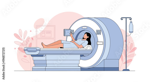 Patient Undergoing MRI Scan in Modern Medical Imaging Center