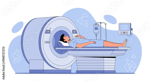 Patient Undergoing MRI Scan in Modern Medical Imaging Center